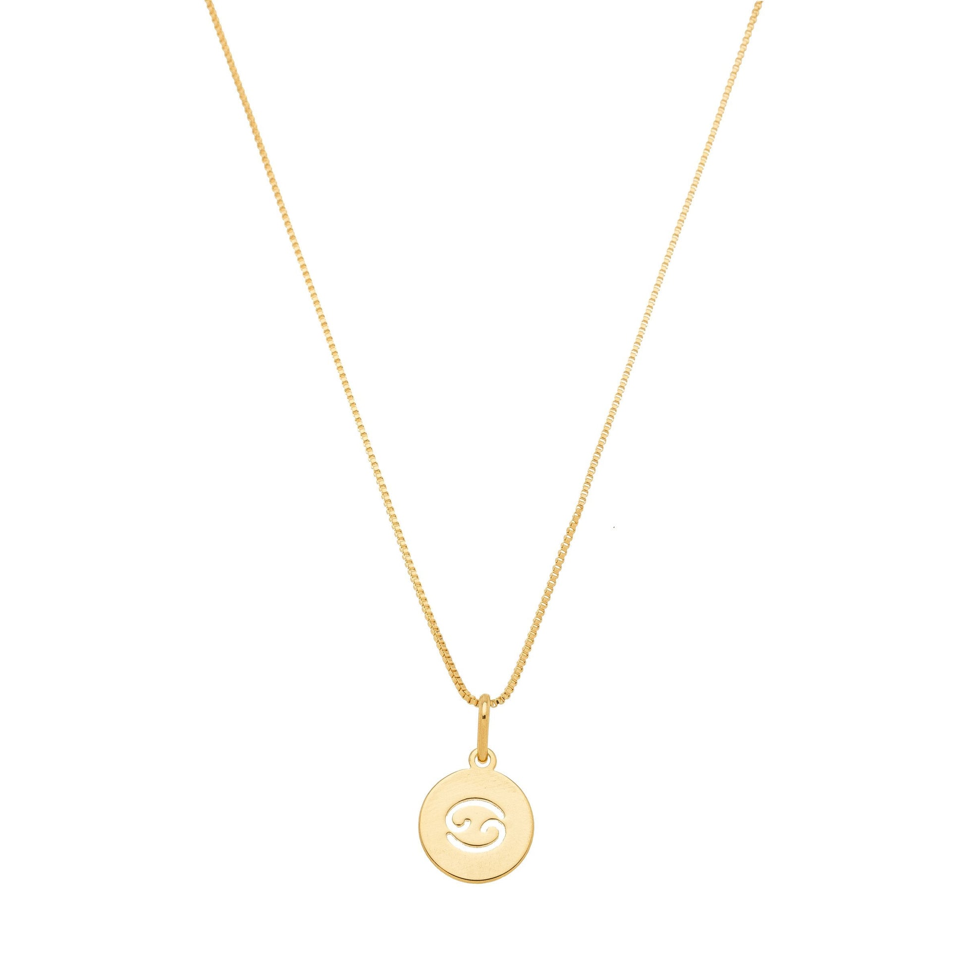 Gargantilha com pingente redondo de signos banhada a ouro 18k - Biju & Cia.