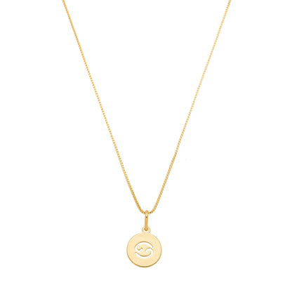 Gargantilha com pingente redondo de signos banhada a ouro 18k - Biju & Cia.