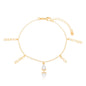 Pulseira com dizeres banhada a ouro 18k