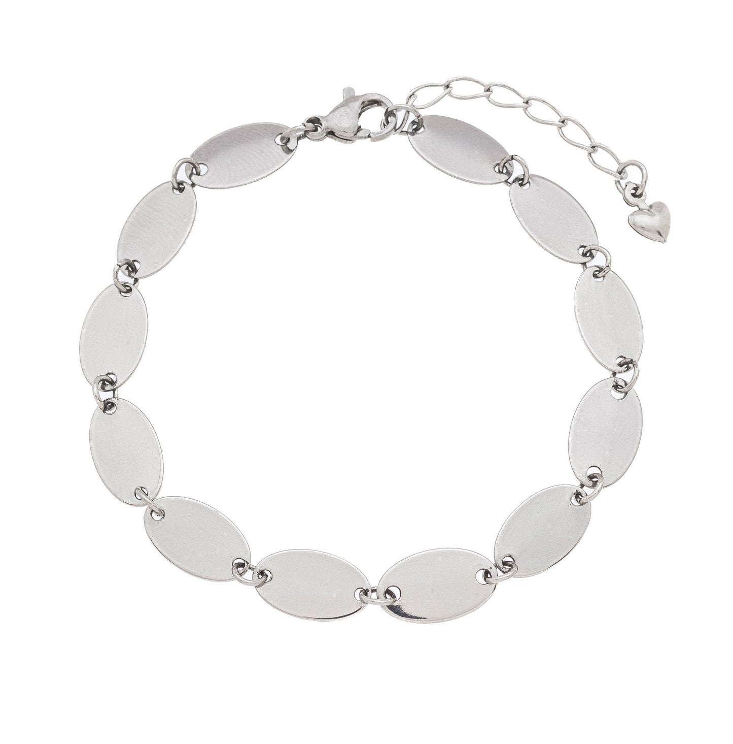 Pulseira oval em aço inox - Biju & Cia.