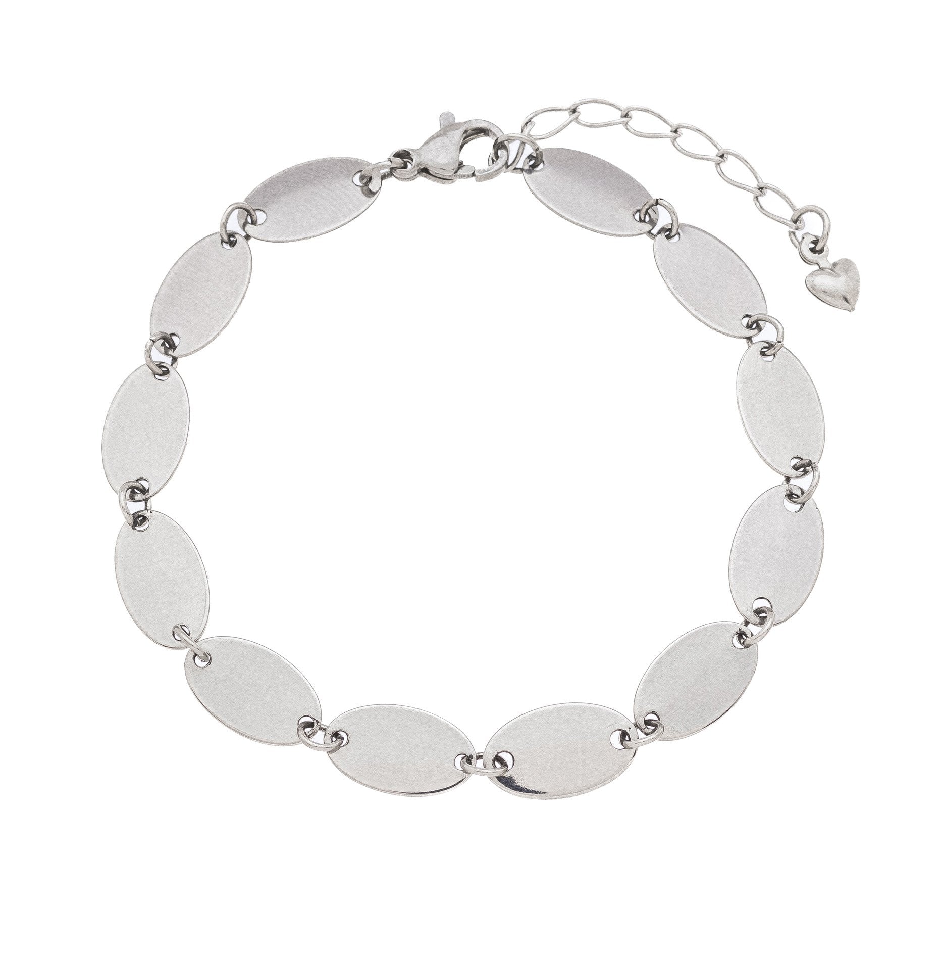 Pulseira oval em aço inox - Biju & Cia.