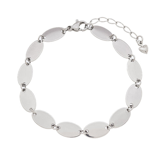 Pulseira oval em aço inox - Biju & Cia.