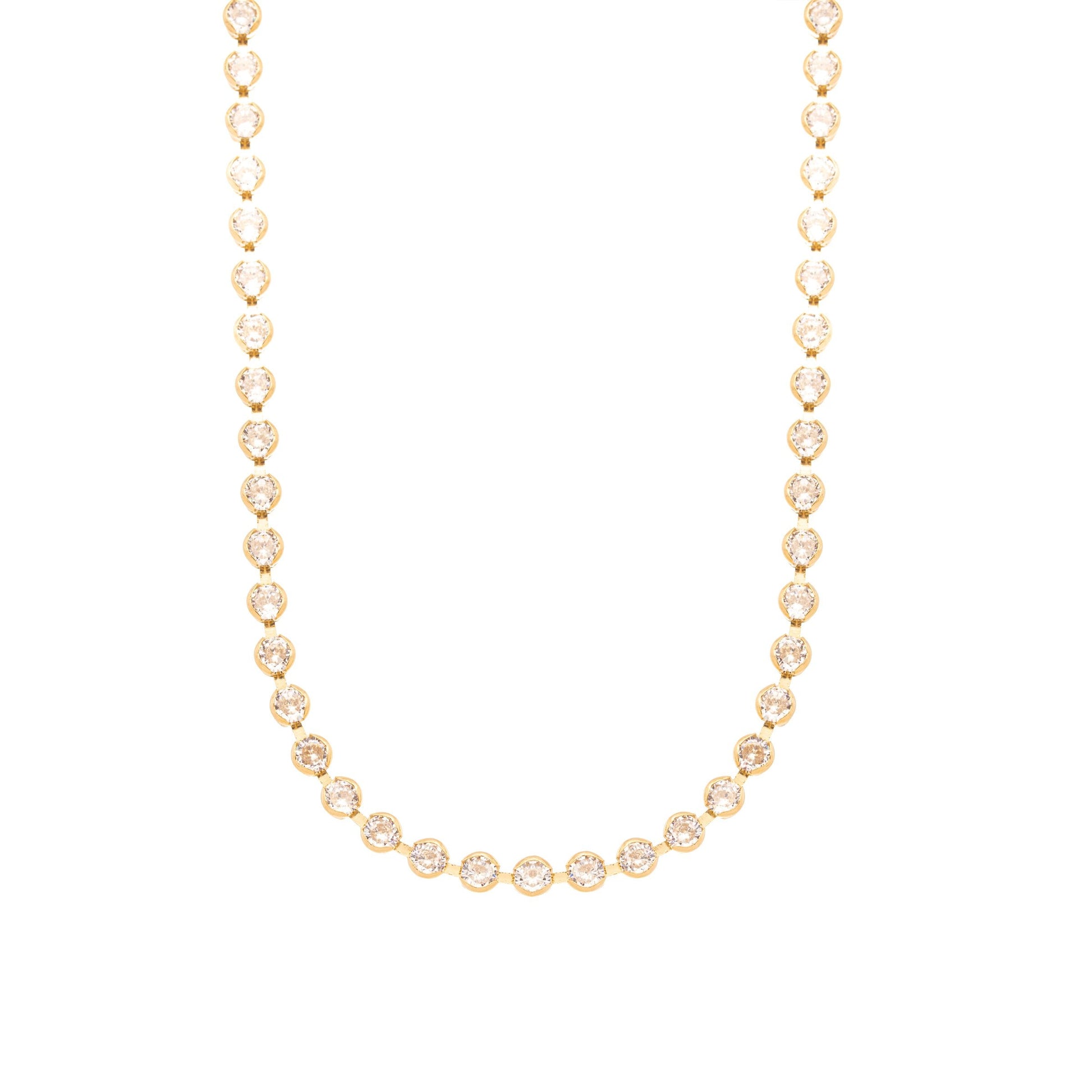 Gargantilha choker riviera de zircônia banhada a ouro 18k - Biju & Cia.
