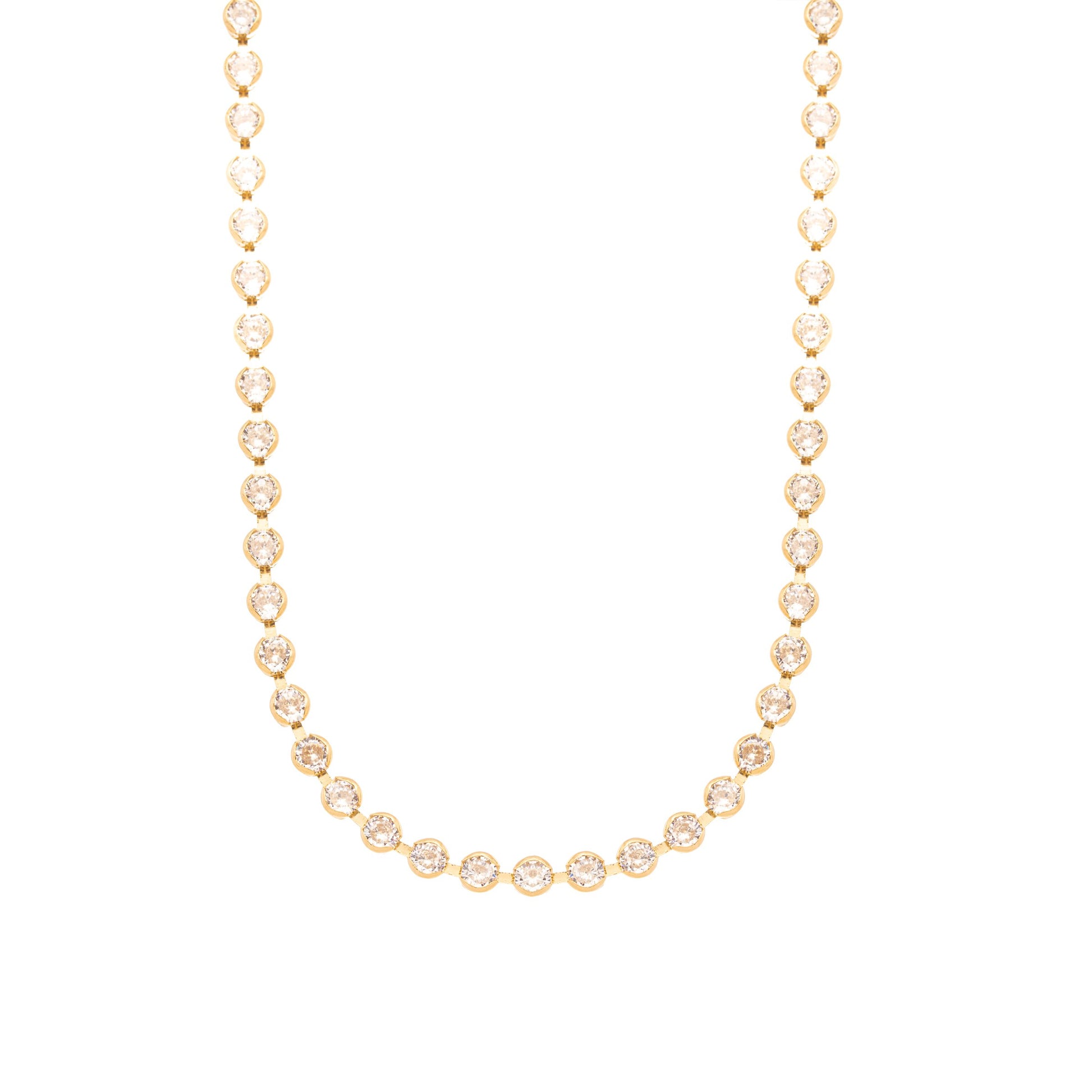 Gargantilha choker riviera de zircônia banhada a ouro 18k - Biju & Cia.