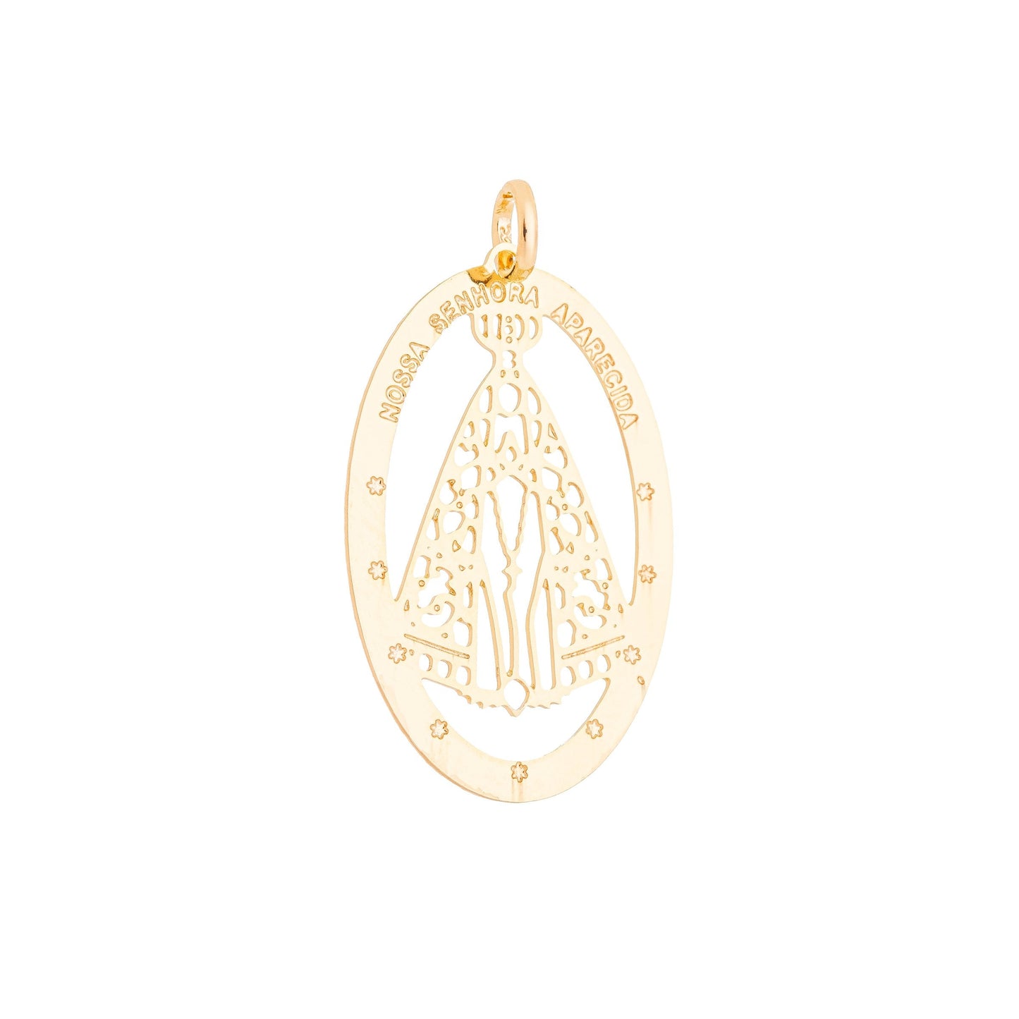 Pingente de Nossa Senhora Aparecida banhado a ouro 18k - Biju & Cia.