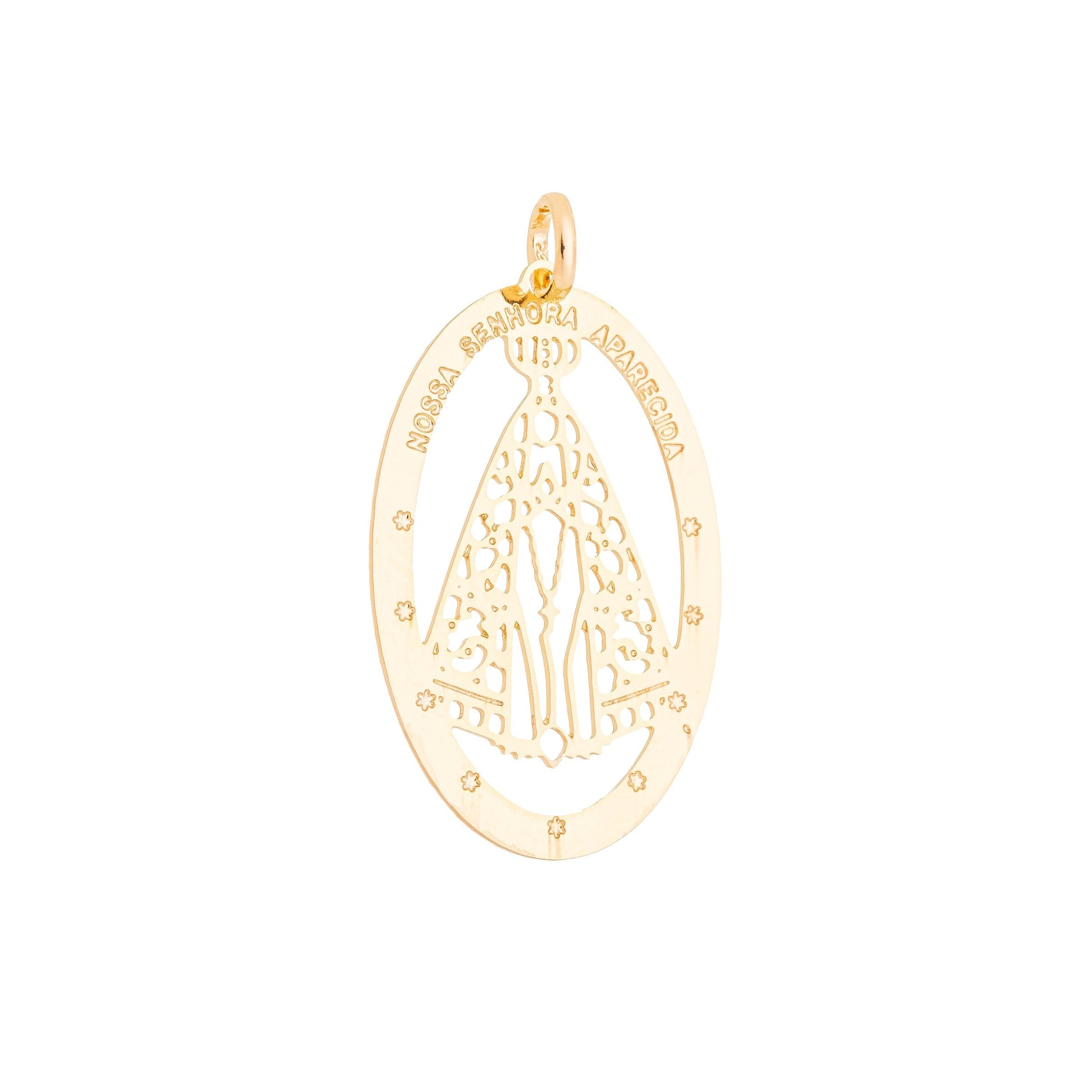Pingente de Nossa Senhora Aparecida banhado a ouro 18k - Biju & Cia.