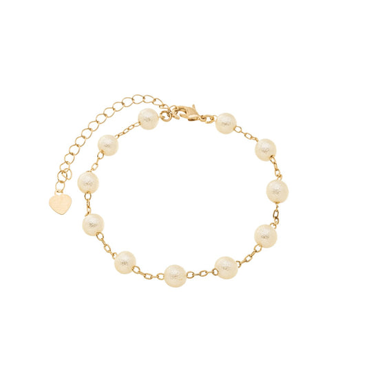 Pulseira pérolas craqueladas banhada a ouro 18k