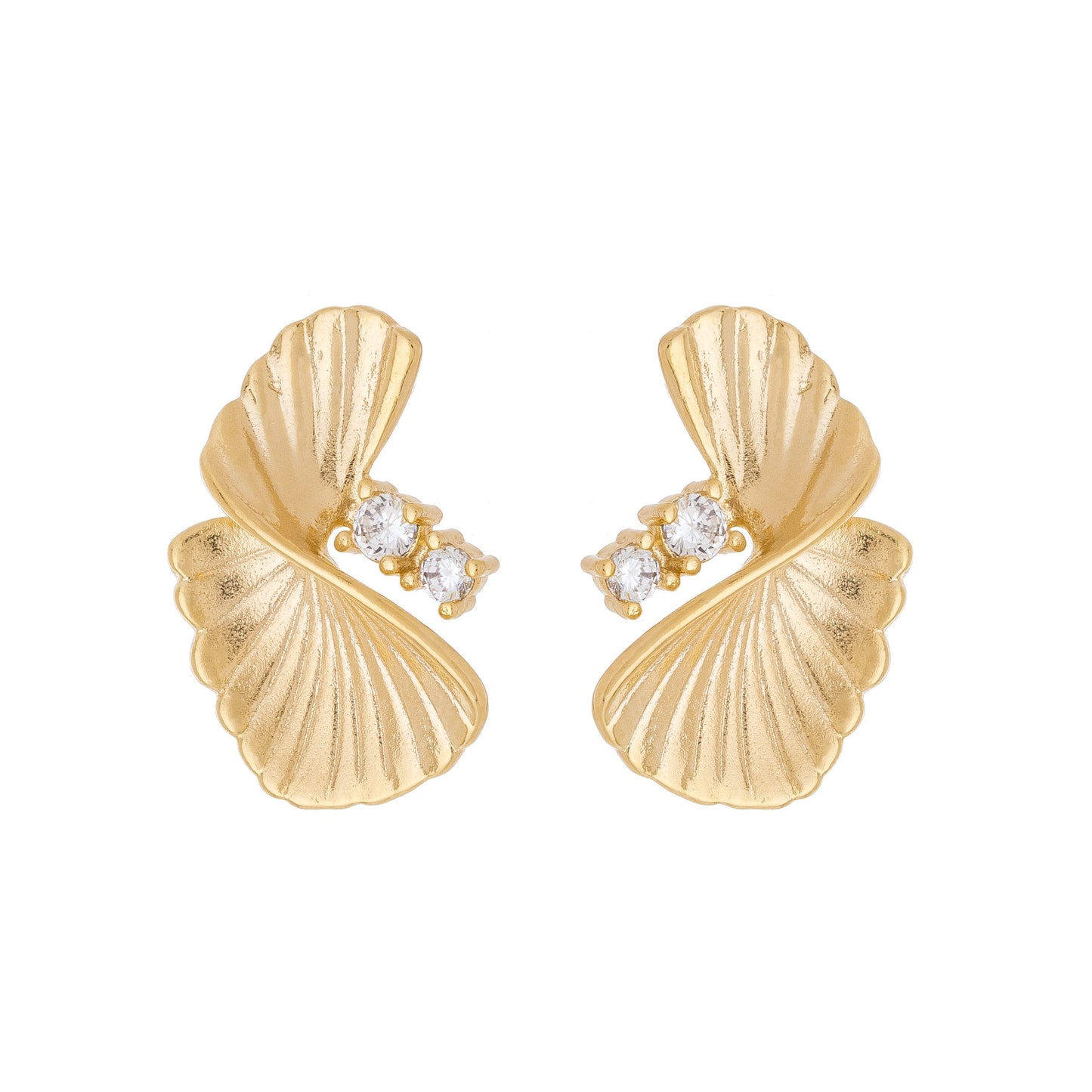 Brinco com zircônias banhado a ouro 18k - Biju & Cia.