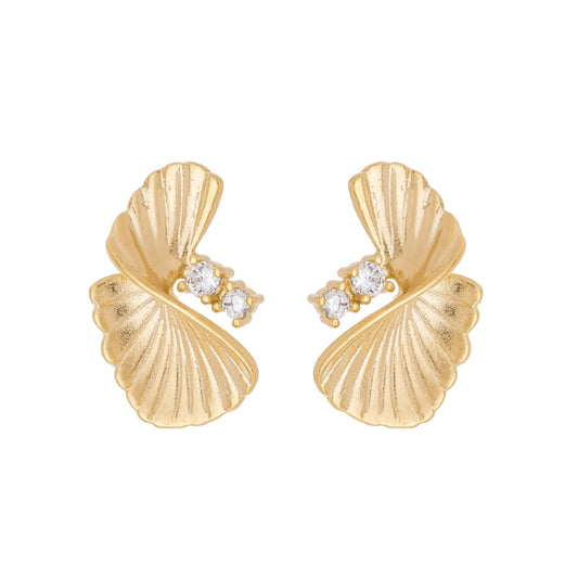 Brinco com zircônias banhado a ouro 18k - Biju & Cia.