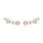 Brinco earcuff corações de zircônia banhado a ouro 18k