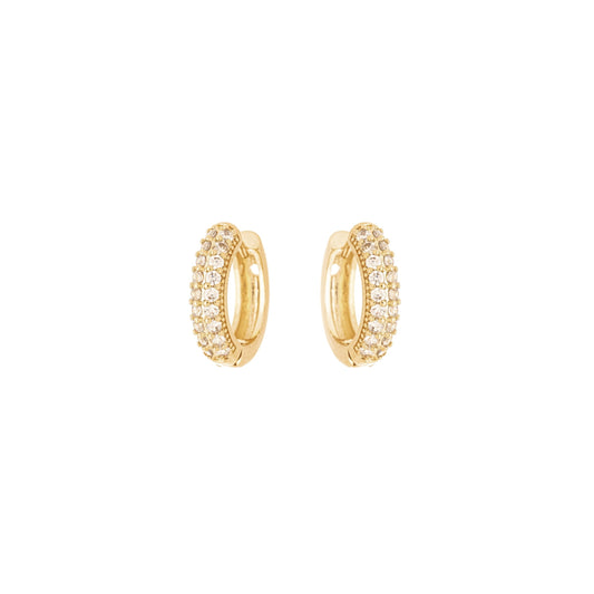 Argola articulada com zircônias banhada a ouro 18k - Biju & Cia.