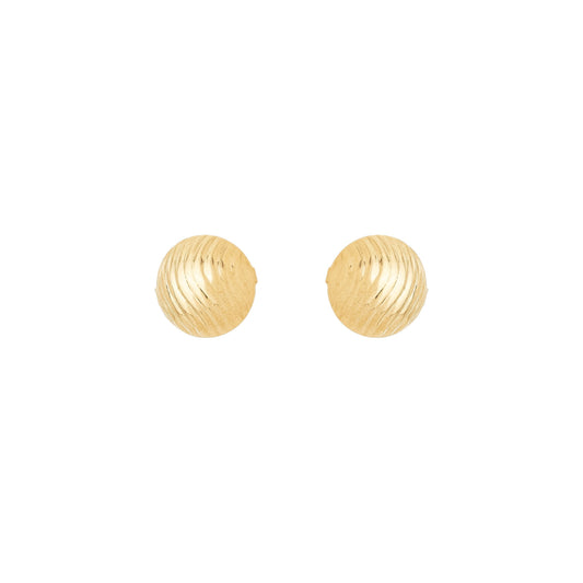 Brinco meia bola trabalhada banhado a ouro 18k - Biju & Cia.