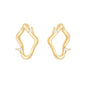 Brinco orgânico com zircônia banhado a ouro 18k - Biju & Cia.