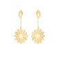 Brinco flor com pedra banhado a ouro 18k - Biju & Cia.