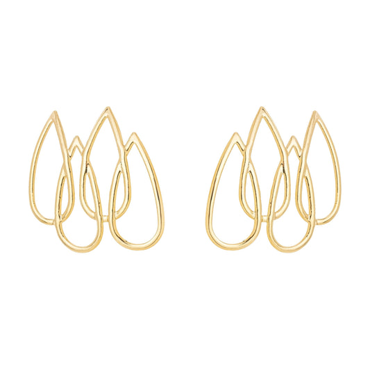 Brinco gotas banhado a ouro 18k - Biju & Cia.