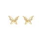 Brinco borboleta com zircônias banhado a ouro 18k - Biju & Cia.