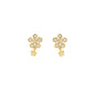 Brinco flor com zircônias banhado a ouro 18k - Biju & Cia.