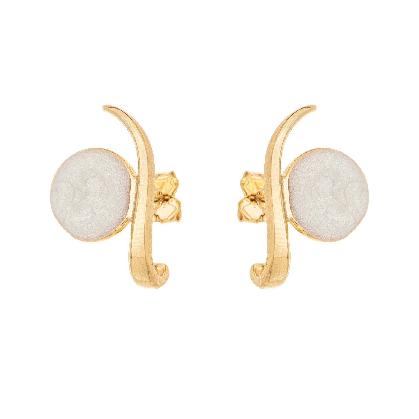 Brinco círculo esmaltado banhado a ouro 18k - Biju & Cia.