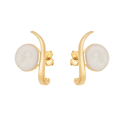 Brinco círculo esmaltado banhado a ouro 18k - Biju & Cia.