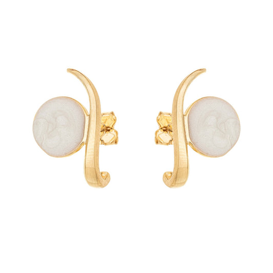 Brinco círculo esmaltado banhado a ouro 18k - Biju & Cia.