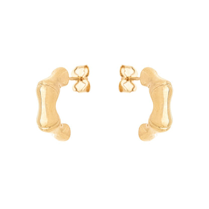 Brinco meia argola canudo banhado a ouro 18k - Biju & Cia.