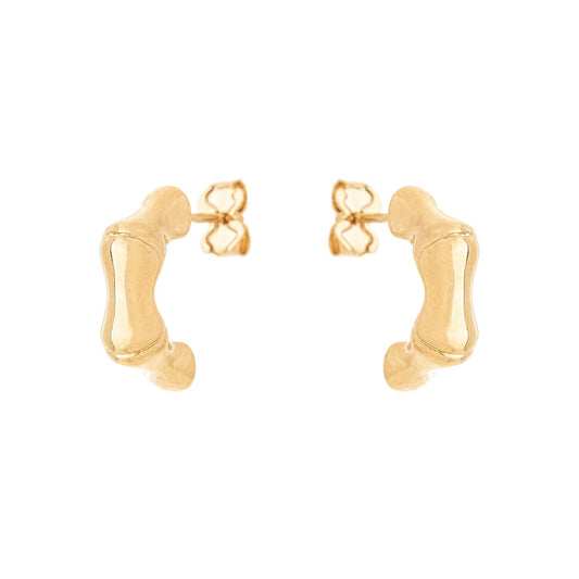 Brinco meia argola canudo banhado a ouro 18k - Biju & Cia.