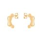Brinco meia argola canudo banhado a ouro 18k - Biju & Cia.