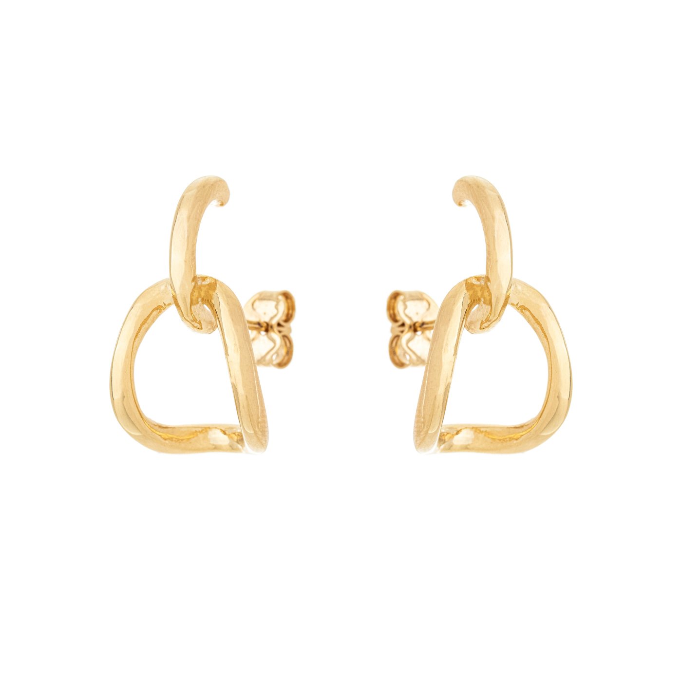 Brinco meia argola oval banhada a ouro 18k - Biju & Cia.