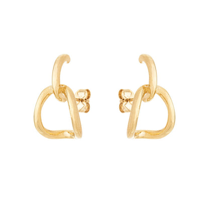 Brinco meia argola oval banhada a ouro 18k - Biju & Cia.
