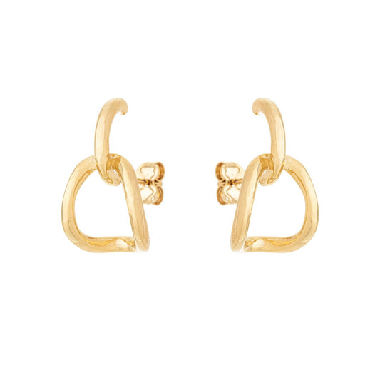 Brinco meia argola oval banhada a ouro 18k - Biju & Cia.