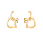 Brinco meia argola oval banhada a ouro 18k - Biju & Cia.