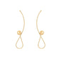 Brinco fio com bola banhado a ouro 18k - Biju & Cia.