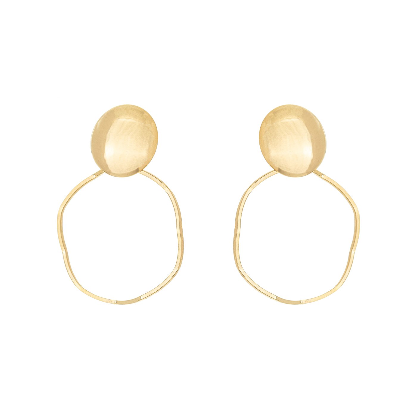 Brinco círculo banhado a ouro 18k - Biju & Cia.