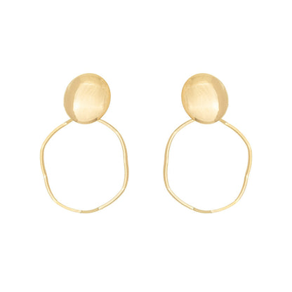 Brinco círculo banhado a ouro 18k - Biju & Cia.