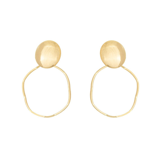 Brinco círculo banhado a ouro 18k - Biju & Cia.