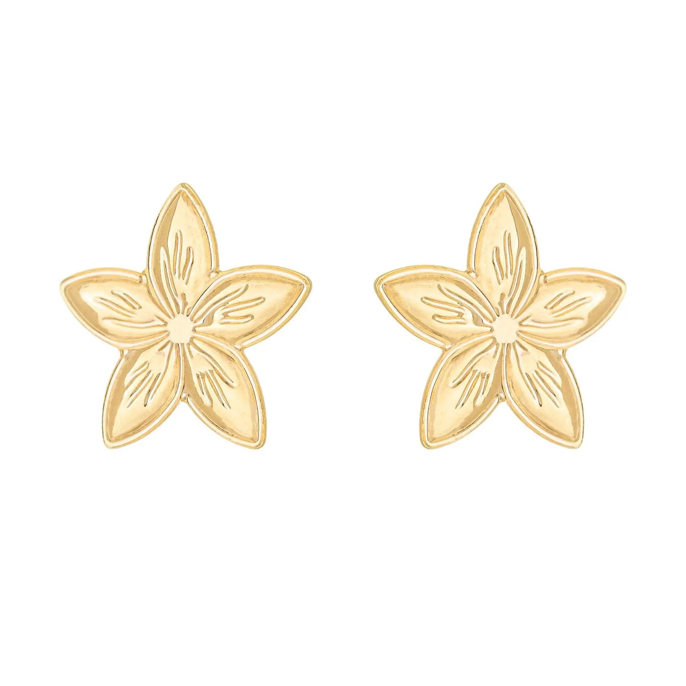 Brinco flor banhado a ouro 18k - Biju & Cia.