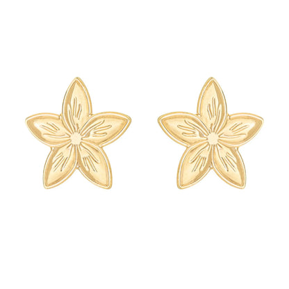 Brinco flor banhado a ouro 18k - Biju & Cia.
