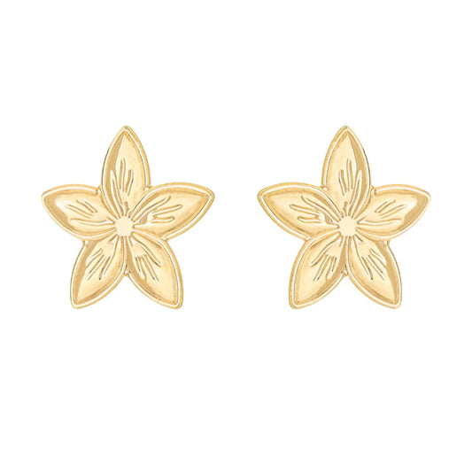 Brinco flor banhado a ouro 18k - Biju & Cia.