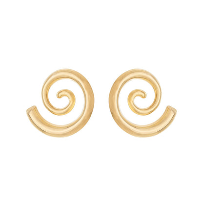 Brinco caracol banhado a ouro 18k - Biju & Cia.