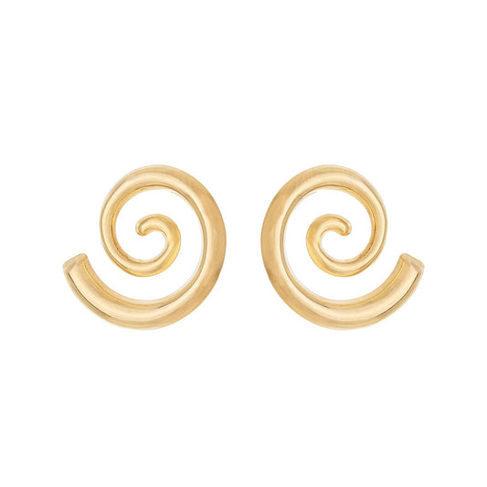 Brinco caracol banhado a ouro 18k - Biju & Cia.