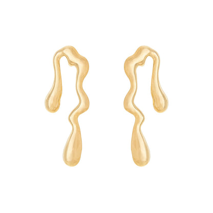 Brinco orgânico banhado a ouro 18k - Biju & Cia.