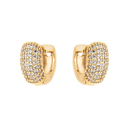 Argola articulada com zircônias banhada a ouro 18k