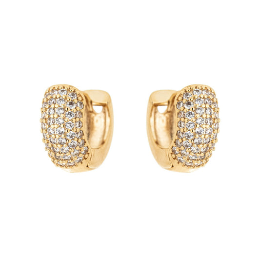Argola articulada com zircônias banhada a ouro 18k