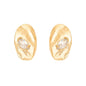 Brinco orgânico com zircônias banhado a ouro 18k - Biju & Cia.