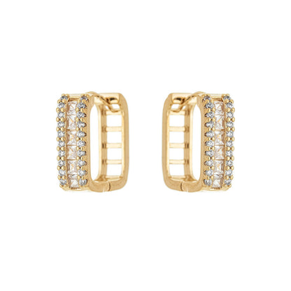 Argola articulada quadrada com zircônias banhada a ouro 18k - Biju & Cia.