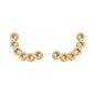 Brinco earcuff com zircônias banhado a ouro 18k - Biju & Cia.