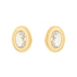 Brinco oval com zircônia banhado a ouro 18k - Biju & Cia.