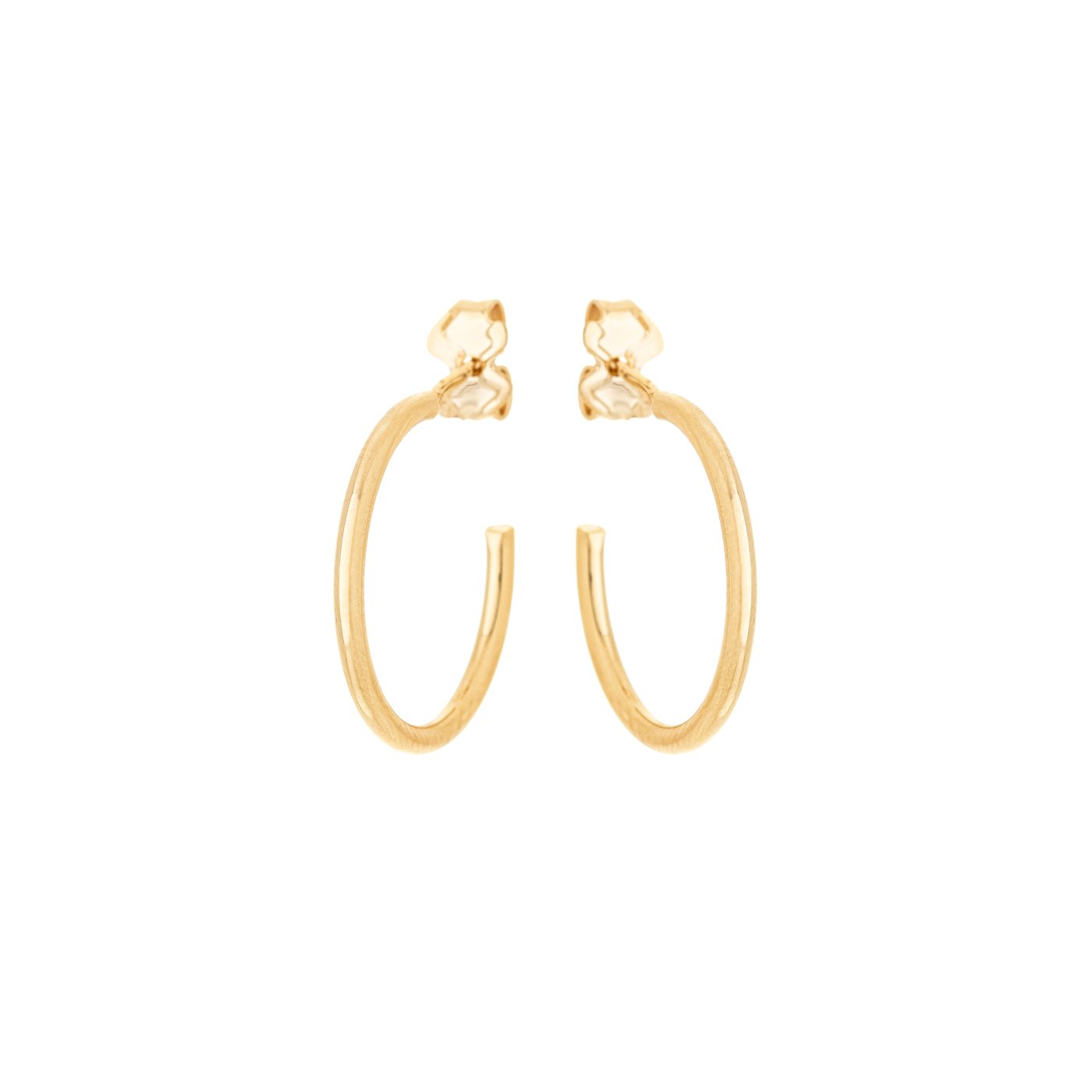 Argola lisa com fio redondo banhada a ouro 18k - Biju & Cia.