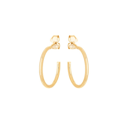 Argola lisa com fio redondo banhada a ouro 18k - Biju & Cia.