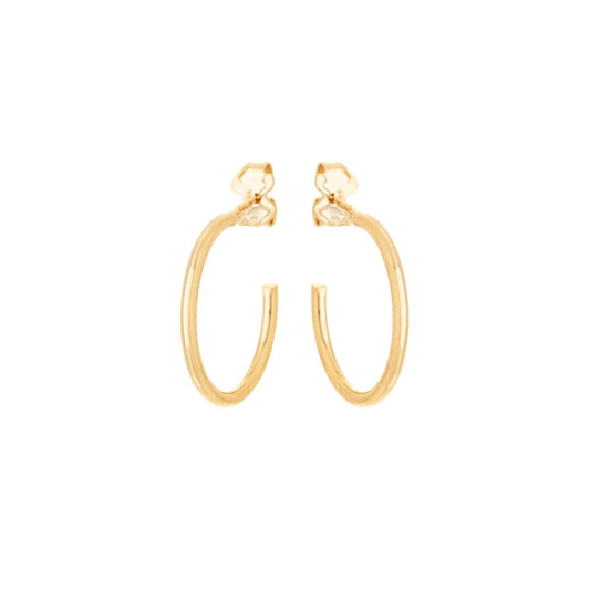 Argola lisa com fio redondo banhada a ouro 18k - Biju & Cia.